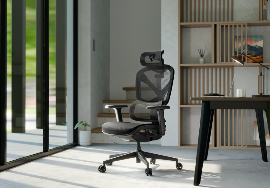 Cadeira Ergonômica YTC Mesh Preta em um escritório office